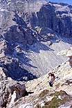 Faticosa salita della cresta tra il Piz Doldes e il Col de la Pires