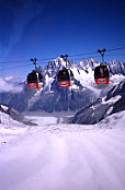 Sospesi sopra al Glacier du Gant.