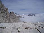 Val delle Seghe coperta dalle nuvole