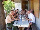 Gli amici di Bolzano al rifugio adiacente la chiesetta di S.Giovanni
