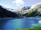 Il Lago d'Avio, colori mattutini, sullo sfondo l'Adamello