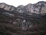 La cascata  il punto d'attacco della ferrata