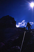 In azione sulla Ferrata della Marmolada.